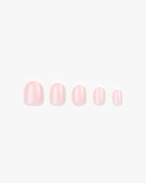 Reusable Press-On Nails Classic French Almond 30 stk